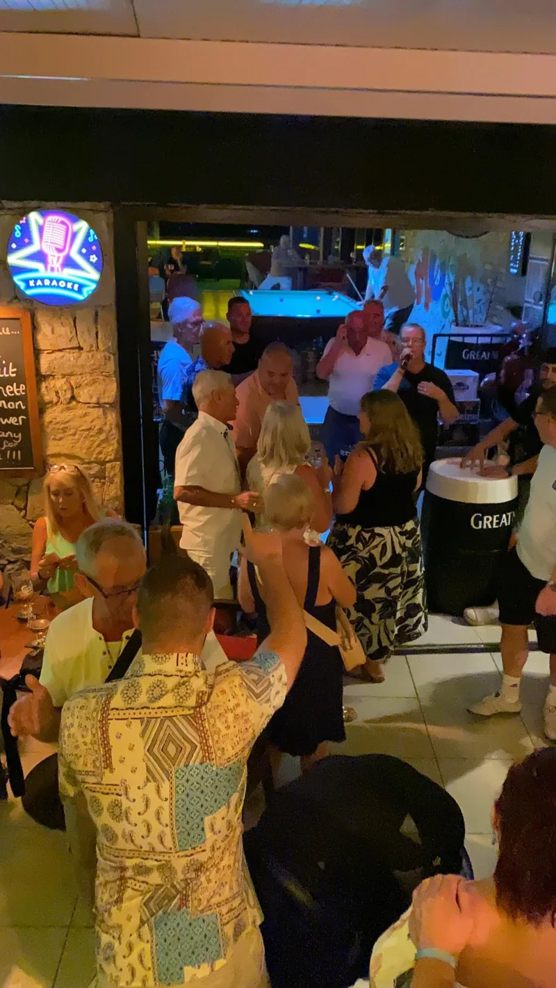 Karaoke night at the bar